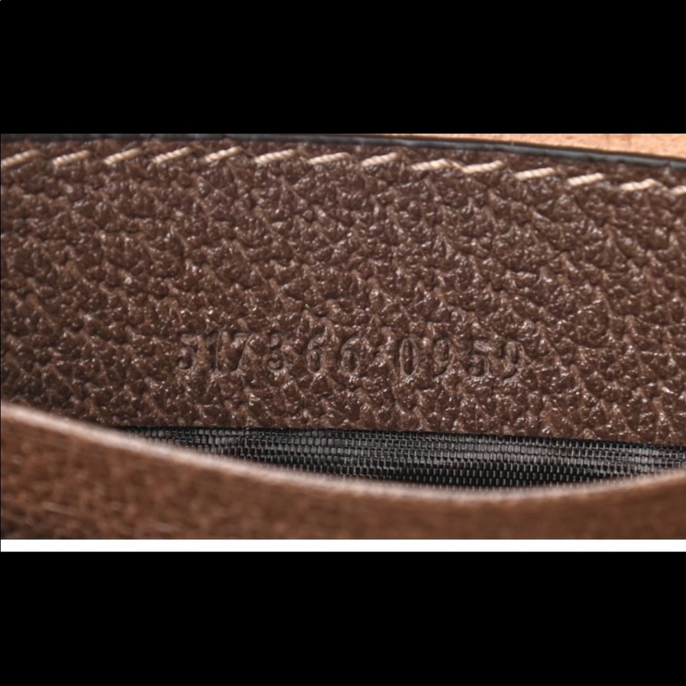 Gucci Brown Beige GG Canvas Web Stripe Wristlet Clutch - Picture 5 of 6